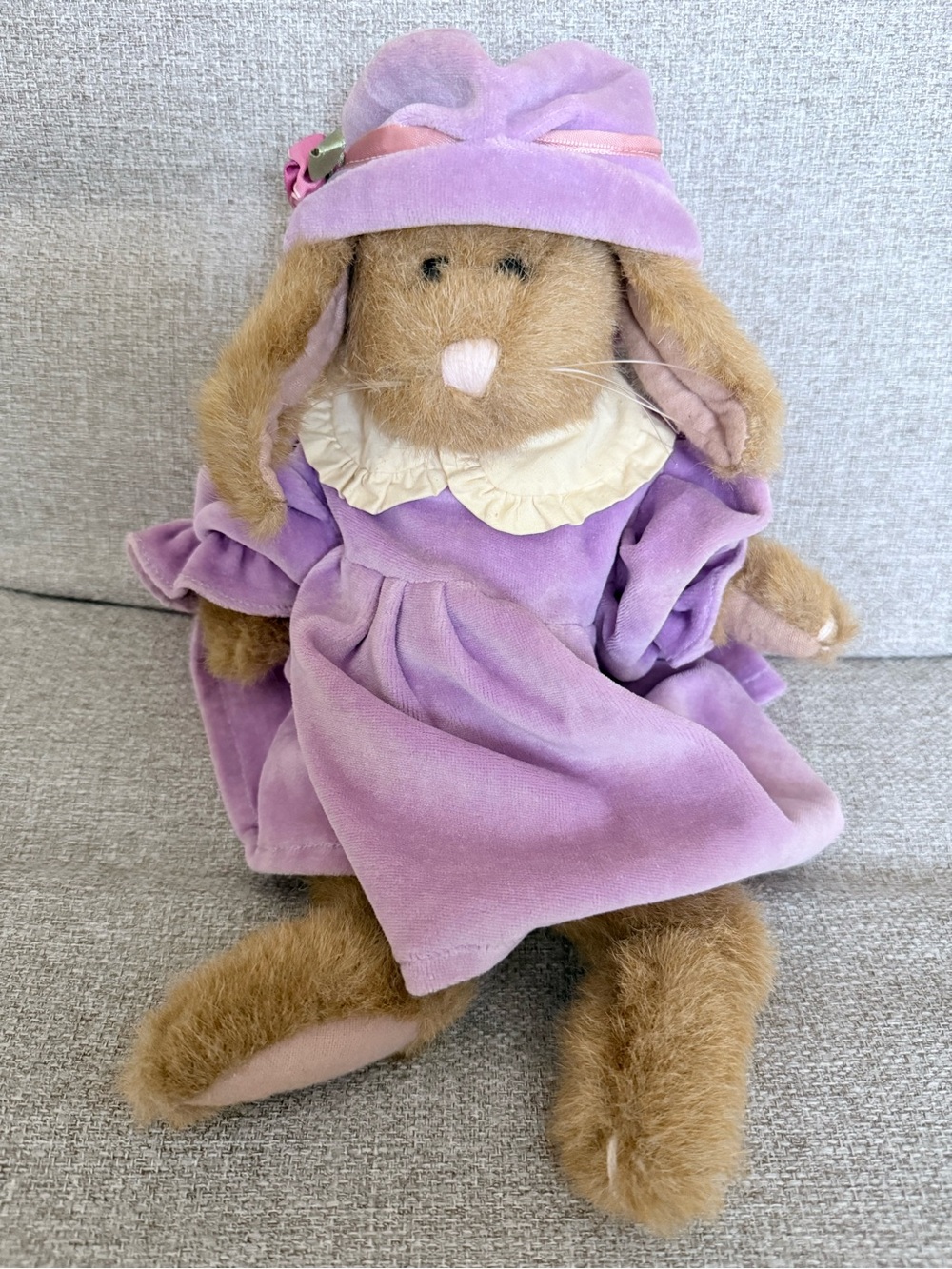 Vintage Boyds Bears Auntie Babbit Bunny Purple Dress Plush